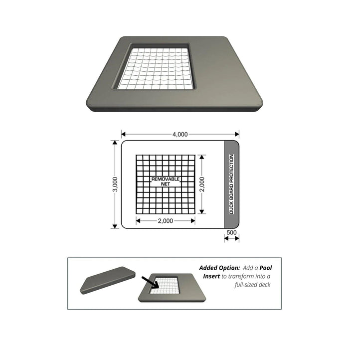 Inflatable Pontoons Pool Deck with 4 Drink Holders - The Boating Emporium