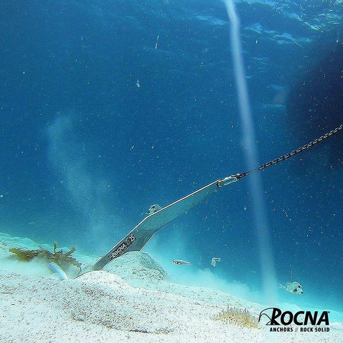 rocna anchor in the seabed