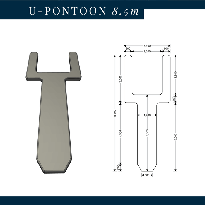 Inflatable Pontoons U Pontoon Dock Platform for Boat - The Boating Emporium