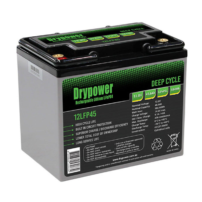 Drypower 12.8V Lithium Iron Phosphate (LiFePO4) Rechargeable Battery - The Boating Emporium