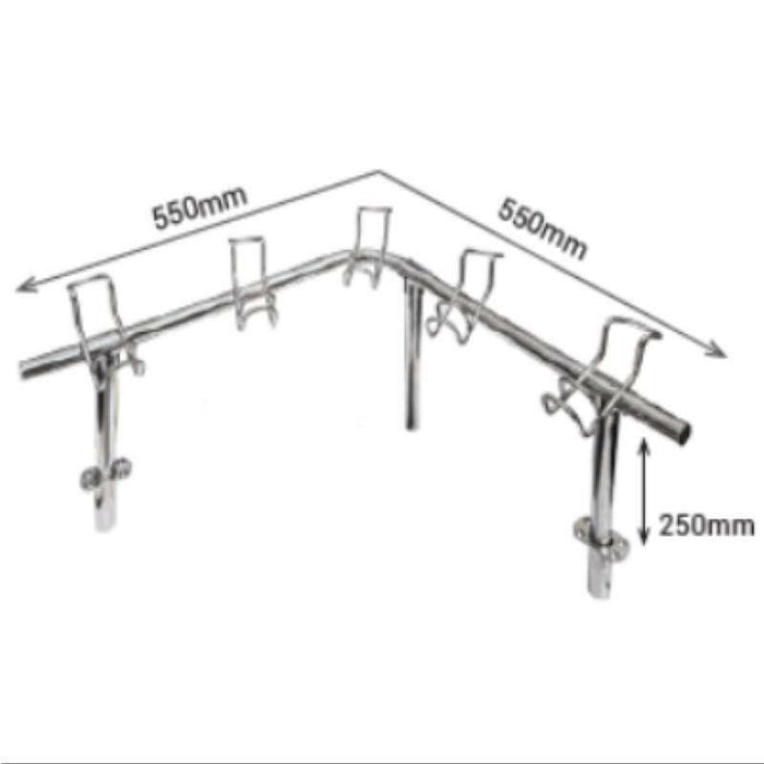 Viper Pro Series 10 Way Removable Corner Rod Rack (Straight Leg Version) dimension