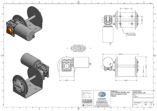 Tuff200 Heavy Duty Full Anchor Winch Kit - The Boating Emporium