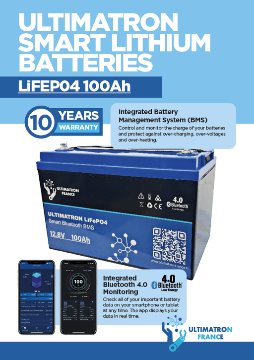 Ultimatron LiFePO4 Smart Bluetooth BMS 12.8V Batteries - The Boating Emporium