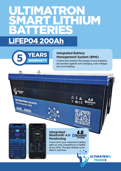 Ultimatron LiFePO4 Smart Bluetooth BMS 12.8V Batteries - The Boating Emporium