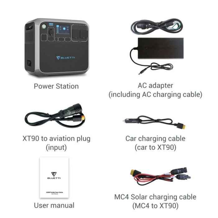 Bluetti AC200P 2000W Portable Solar Power Station - The Boating Emporium