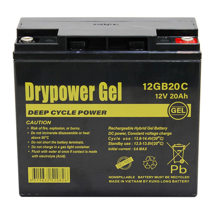 Drypower 12V Sealed Lead Acid Hybrid Gel Deep Cycle Battery - The Boating Emporium